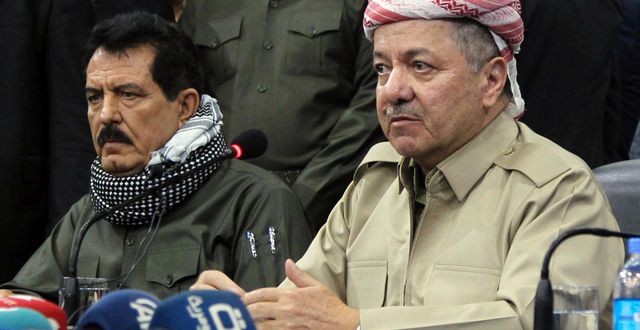 Kosrat Rasul och regionpresident Massud Barzani. MARWAN IBRAHIM / AFP