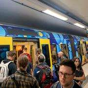 Sverigedemokraternas reklam i Stockholms tunnelbana inför valet.