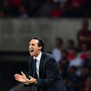 Arkivbild: Dåvarande PSG-coachen Unai Emery i samband med en match mot Arsenal.