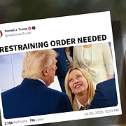 Den sannolikt manipulerade bilden som delades av Trump inför Natomötet/Giorgia Meloni.