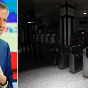 Bill de Blasio/Tunnelbanan i New York under strömavbrottet.