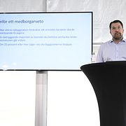 Sverigedemokraternas partiledare Jimmie Åkesson (SD) i Almedalen.