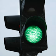 Stadsbild från Helsingfors/trafikljus.