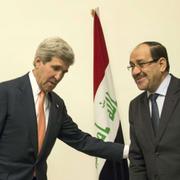 John Kerry och Nuri al-Maliki under mötet i förrgår