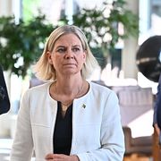 
Socialdemokraternas partiledare Magdalena Andersson (S), 27 augusti.
