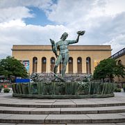 Statyn Poseidon av Carl Milles i Göteborg.