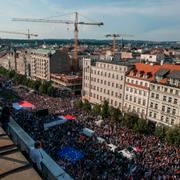 Demonstrationerna fyllde gatorna i Prag