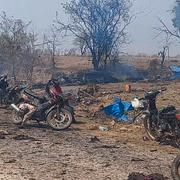 Bilder från attacken i Myanmar.