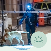 Polisen i Malmö efter nattens knivbråk.