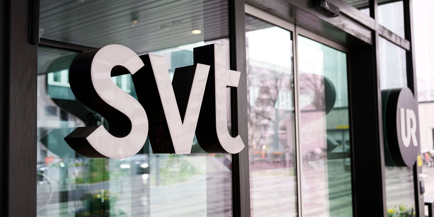 Arkivbild på SVT-huset, fotograferad i april 2025.