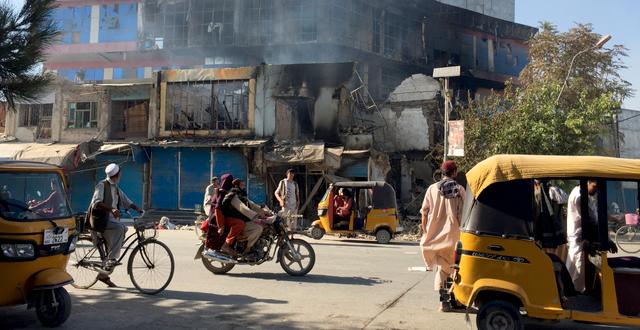 Bild från Kunduz, en av provinshuvudstäderna som fallit till talibanerna.  Abdullah Sahil / TT NYHETSBYRÅN