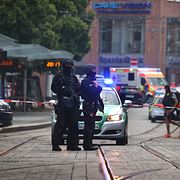 Bild från polisinsatsen i Würzburg