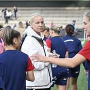 Rosengårds Caroline Seger inför söndagens damallsvenska fotbollsmatch mellan FC Rosengård och Hammarby på Malmö IP.