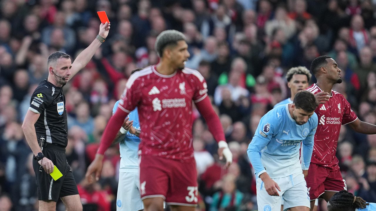 Manchester City Beats Liverpool 3-0 at Anfield After Gravenberch Red Card