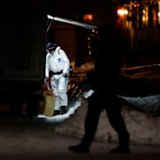 Tekniker vid brottsplatsen. 