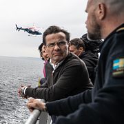 Statsminister Ulf Kristersson (M) var med ombord.