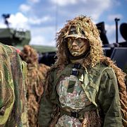 En litauisk soldat under övning.