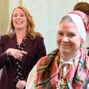 Centerns partiledare Annie Lööf och finansminister Magdalena Andersson.