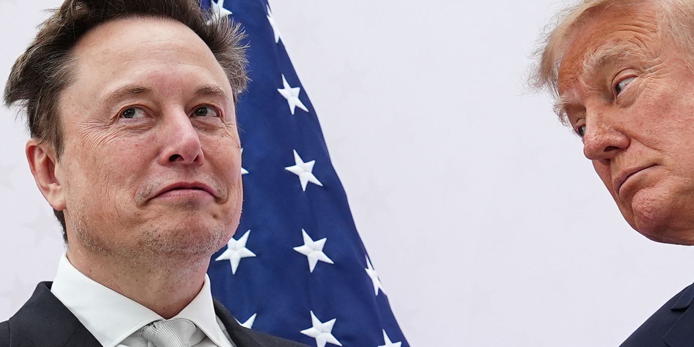 Elon Musk och Donald Trump. Arkivbild.