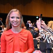 Sara Skyttedal på Kristdemokraternas Riksting i Helsingborg 2023.
