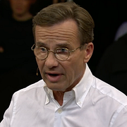 Kristersson när han uppmanar Andersson att inte tala illa om Sverige.