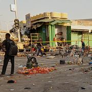 Polis på plats efter attackerna.