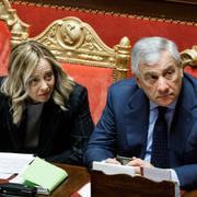 Italiens premiärminister Giorgia Meloni och Antonio Tajani.