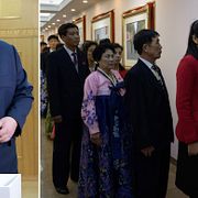 Kim Jong-Un röstar i valet / köer utanför en vallokal. 