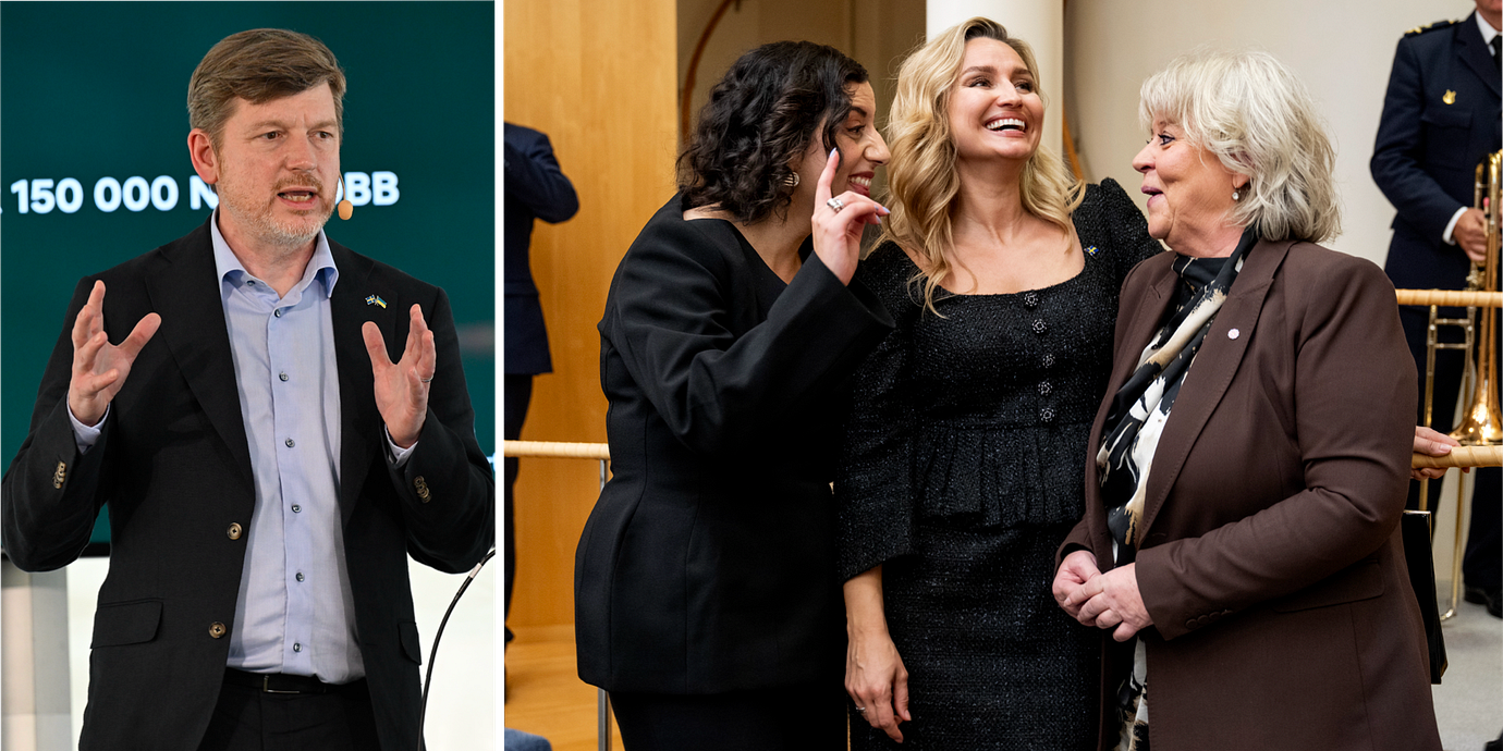C-toppen Martin Ådahl, L-ledaren Simona Mohamsson, KD-ledaren Ebba Busch och M-ministern Camilla Waltersson Grönvall.