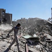 Förstörelse i Teheran.