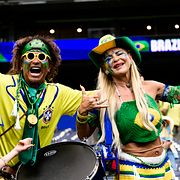 De brasilianska fansen är förväntansfulla inför kvällens match.