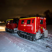Arkivbild på en bandvagn vid ett snöoväder i Skåne förra året.