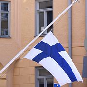 Finsk flagga, arkivbild.