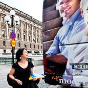 Reinfeldt och nuvarande flickvännen Roberta Alenius på arkivbild från 2010.