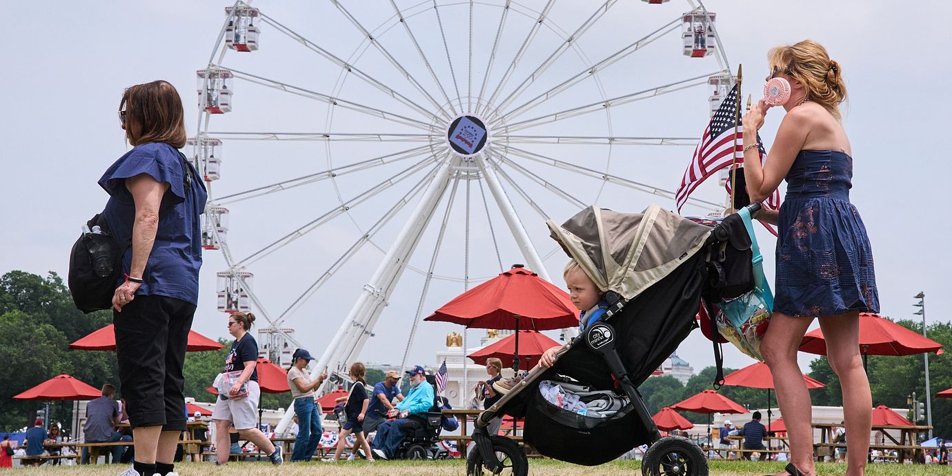 Amerikanska festivalbesökare i Washington i somras.