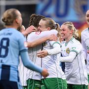 Hammarby-spelarna jublar.