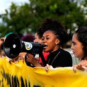 Arkivbild från klimatprotest i Brasilien 2025.