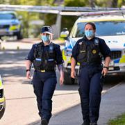 Polis på plats i Mariehäll. 