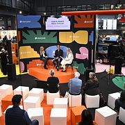 Ljudboksförlaget Storytels monter på Bokmässan i Göteborg.