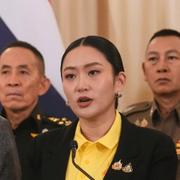 Thailands premiärminister Paetongtarn Shinawatra under en presskonferens i slutet på förra veckan. 