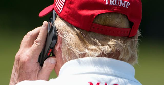 Tidigare presidenten Donald Trump på golfklubb. Alex Brandon / AP