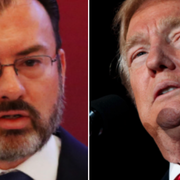 Mexikos utrikesminister Luis Videgaray och Donald Trump.