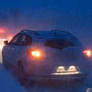 Bild från tisdagens snöoväder i Skåne.