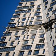 Det träffade höghuset i Moskva, 4 maj 2026. 