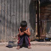 En palestinsk pojke i Gaza. 