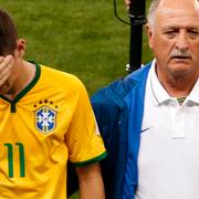 Brasiliens Oscar och Luiz Felipe Scolari.