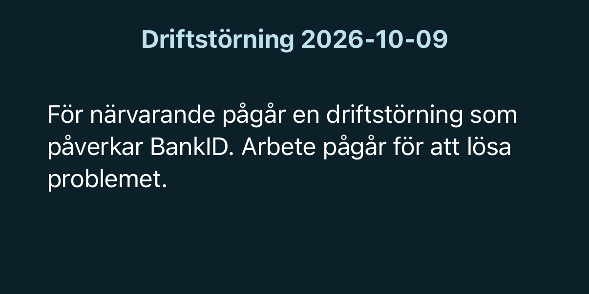 Meddelandet i appen. 