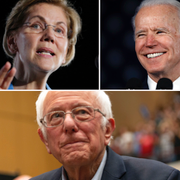 Michael Bloomberg, Elizabeth Warren, Joe Biden och Bernie Sander.