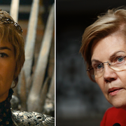 Elizabeth Warren till höger.