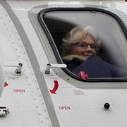 Christine Lambrecht i en helikopter
